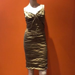 Nicole Miller COLLECTION Bronze Cocktail Dress 4